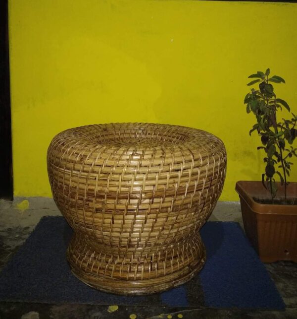 Handwoven Rattan Ottoman